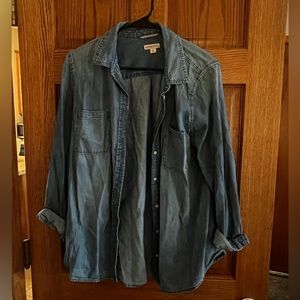 Light weight denim button down, size large from Merona.